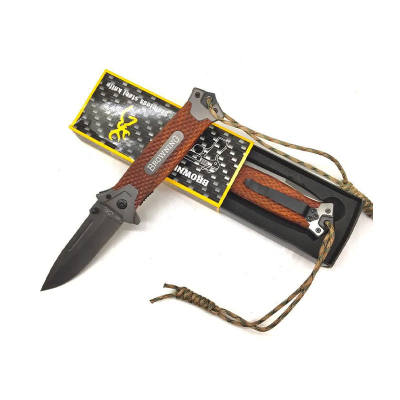 Browning-knife-with-wooden-handle چاقو برونینگ دسته چوب