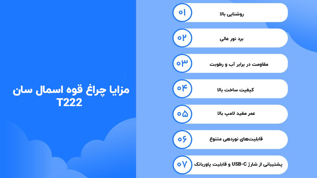 مزایا چراغ قوه اسمال سان T222