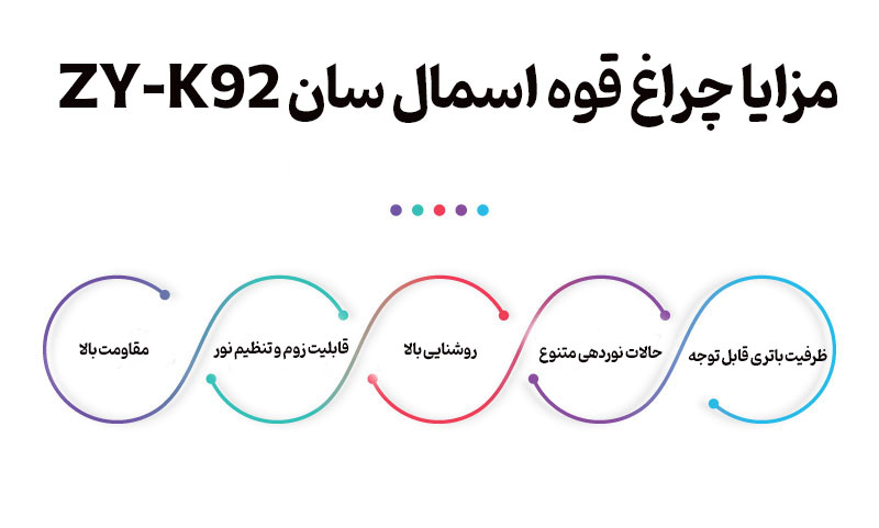 مزایا چراغ قوه اسمال سان ZY-K92